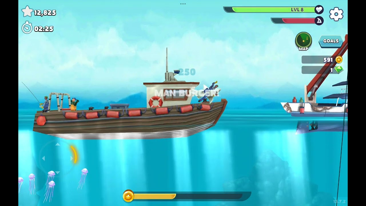 I play hungry shark again