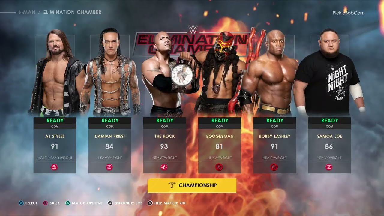 WWE 2K22 6-Man Elimination Chamber (Title Match)