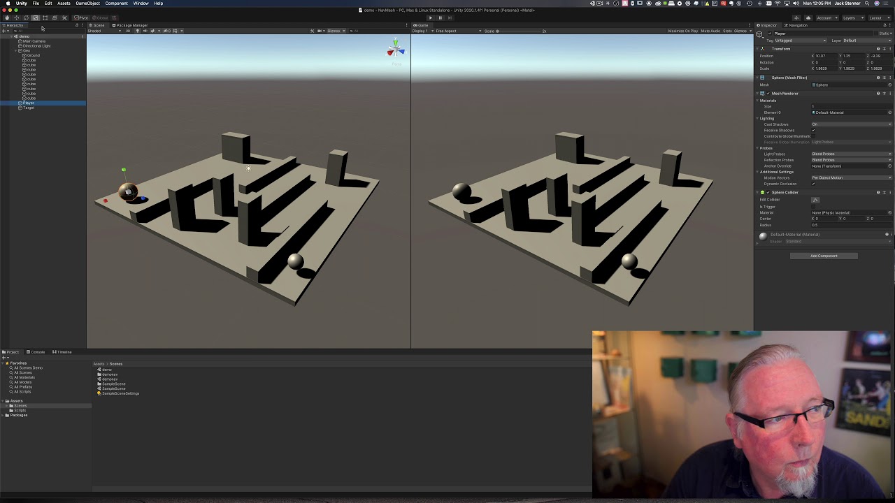 Basic Unity3D pathfinding using NavMesh demo: 10.29.2020