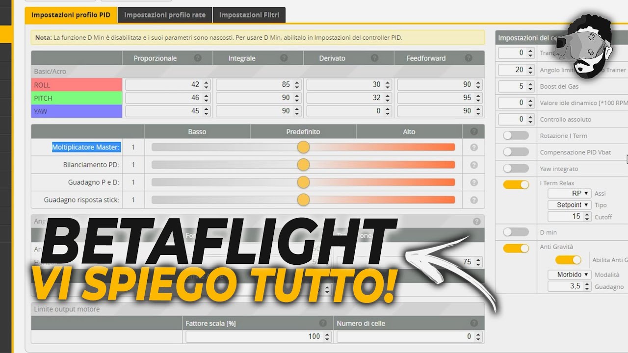 A SCUOLA di BETAFLIGHT, scopriamo tutti i SETTAGGI DEL CONFIGURATORE per i nostri DRONI FPV!