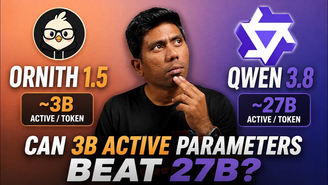 Ornith 1.5 против Qwen 3.8: способны ли 3 млрд активных параметров превзойти 27 млрд?