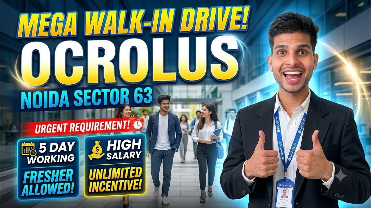 Mega Walk-in Hiring Ocrolus | Unlimited incentive | Fresher | 5 Day Working | Noida Sector 63