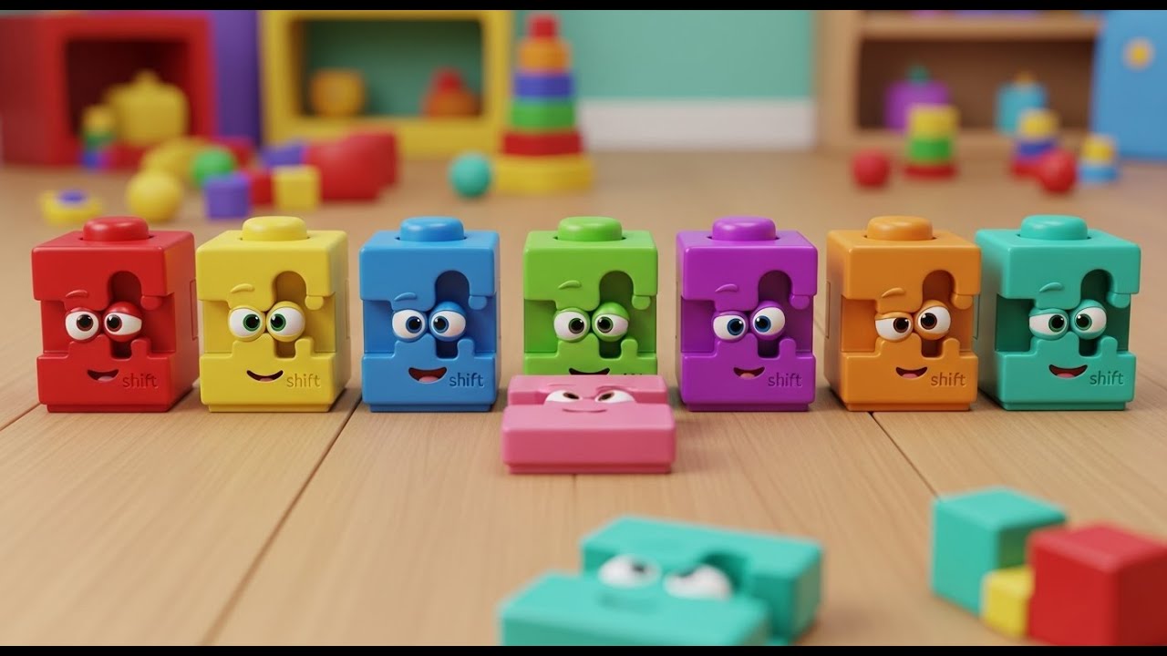 Nove Pequenos Quebra-Cabeças Deslizantes | Música de Lógica e Cores para Crianças