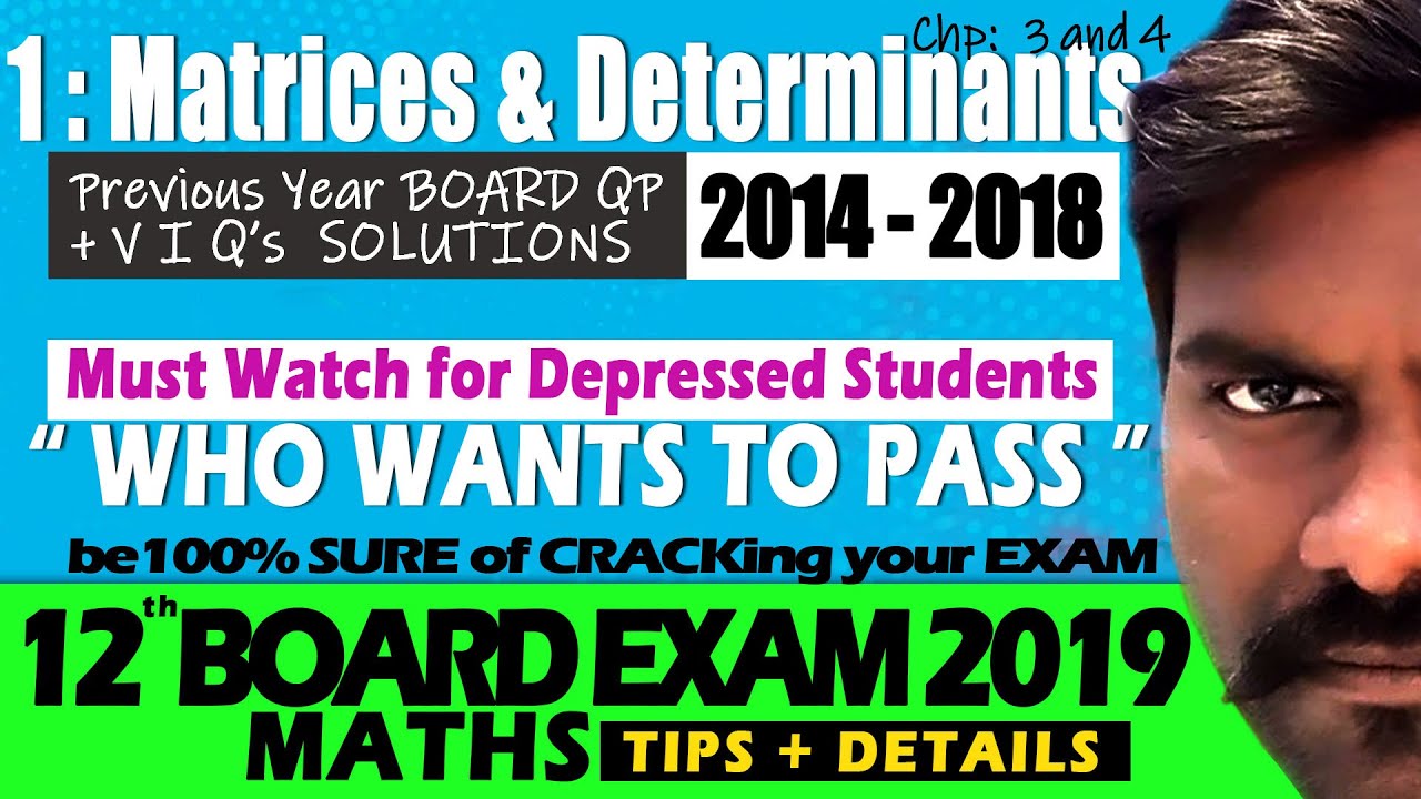 CBSE 12 Maths previous years Question Papers + SOLUTIONS [2014 - 2018] | Matrices and Determinants