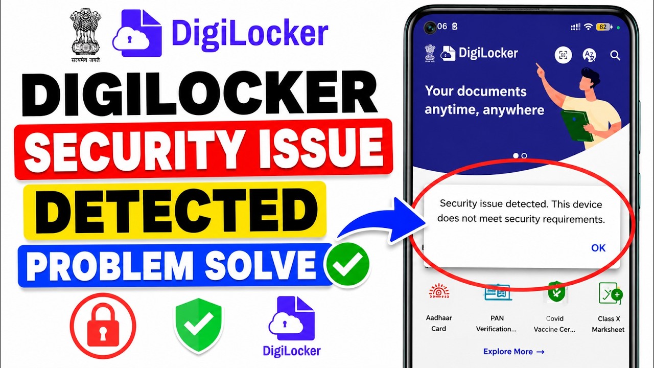 How to Fix Digilocker Security issue detected this device does not meet security requirements proble