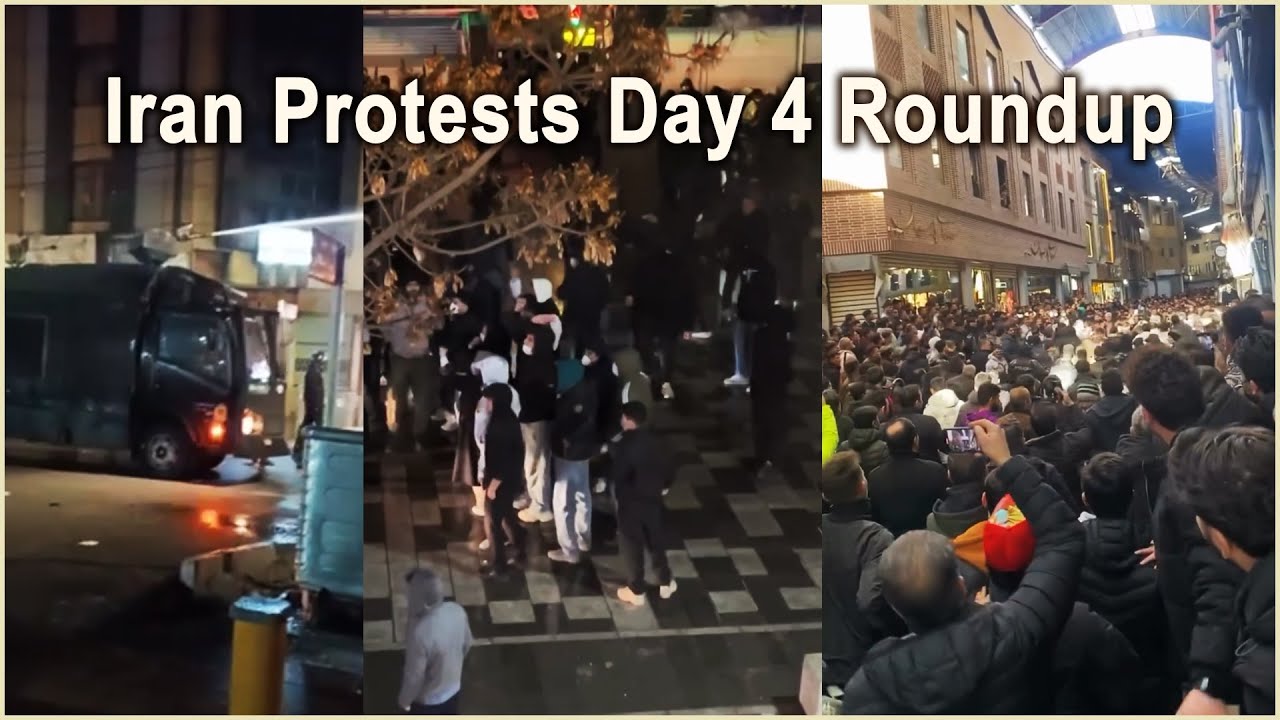 Iran Protests Day 4: Strikes and Demonstrations Continue, Protesters Clash with Security Forces