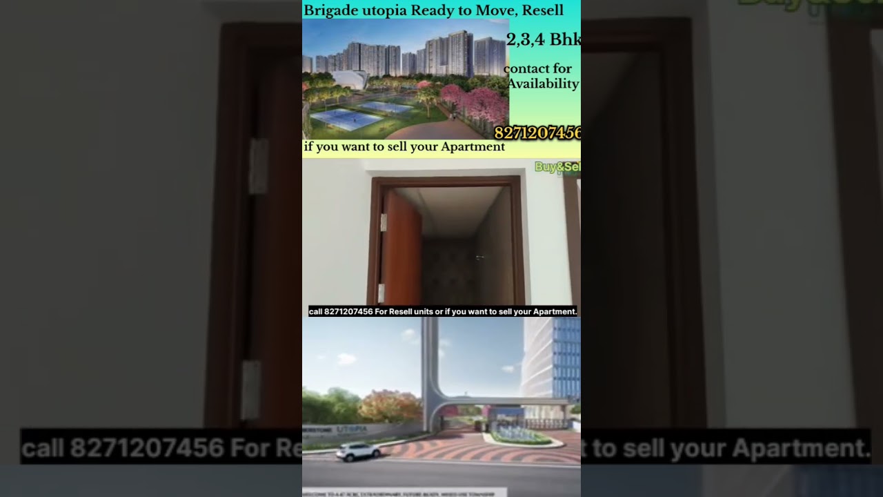 Brigade utopia 3 bhk  Ready to Move flats,in Varthur call 8271207456 for details.