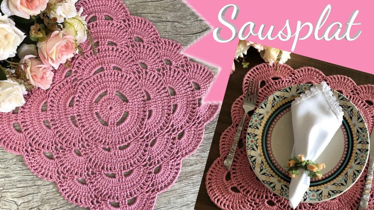 SOUSPLAT QUADRADO- JOGO AMERICANO QUADRADO #crochêfácil #edilenefitipaldi