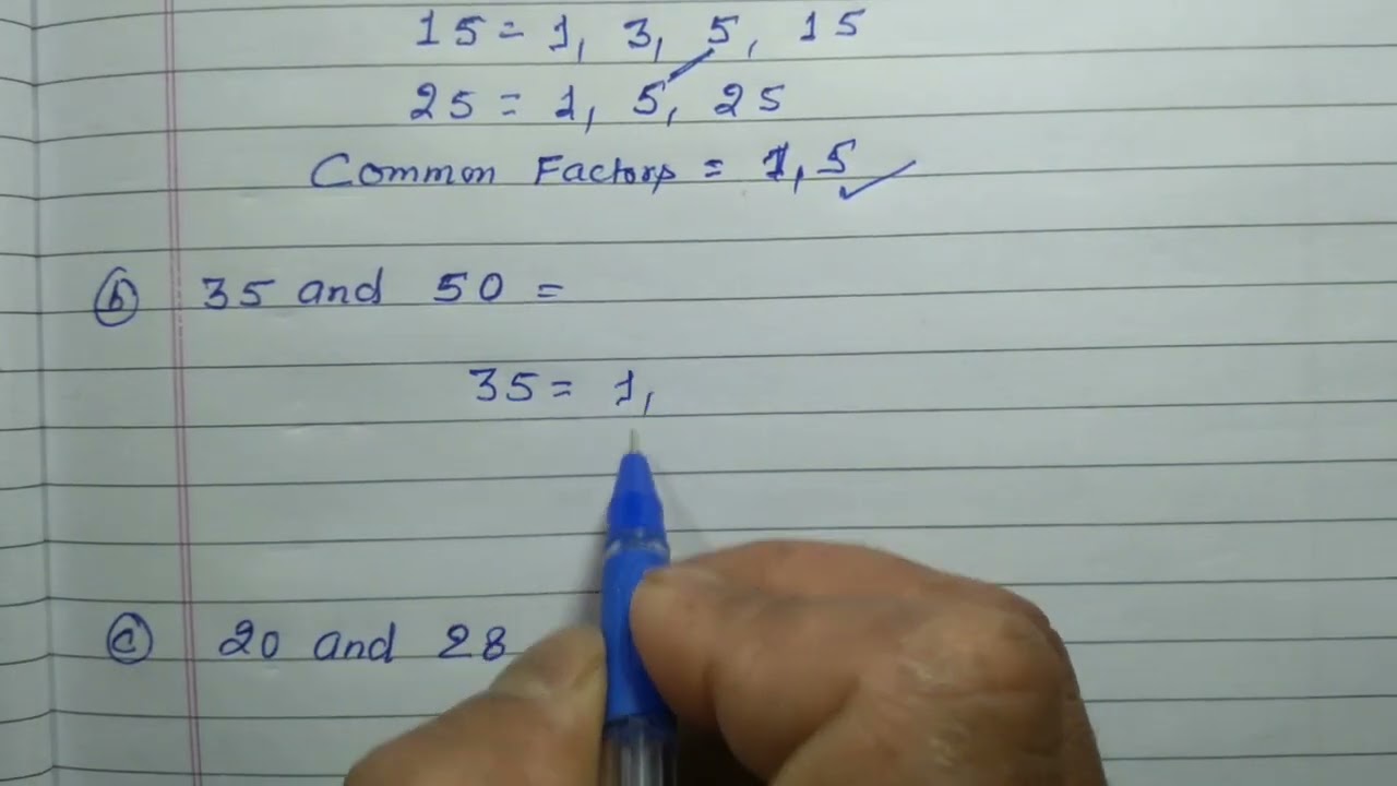 Find the common factors of 15 and 25