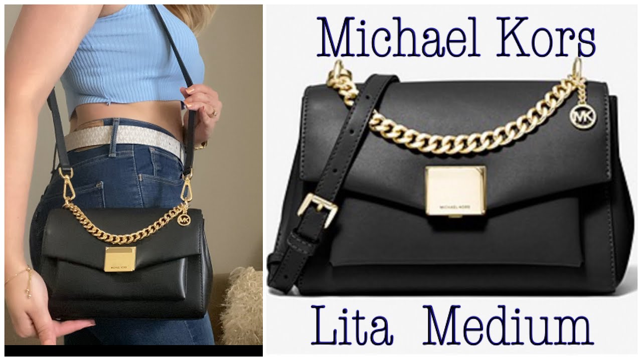 Michael Kors Lita Medium Leather Crossbody in Black! *UNBOXING* |Life as Marisol