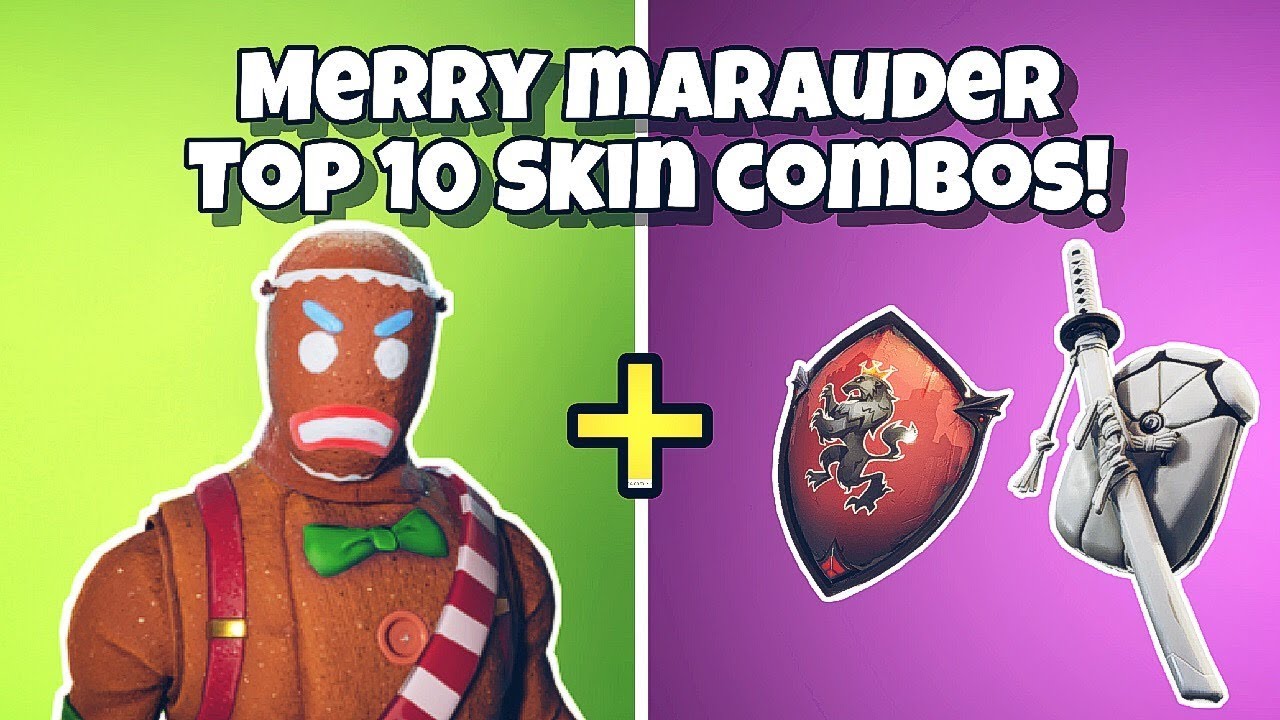 TOP 10 'MERRY MARAUDER' BACK BLING COMBINATIONS in Fortnite Battle Royale - GINGERBREAD MAN SKIN!