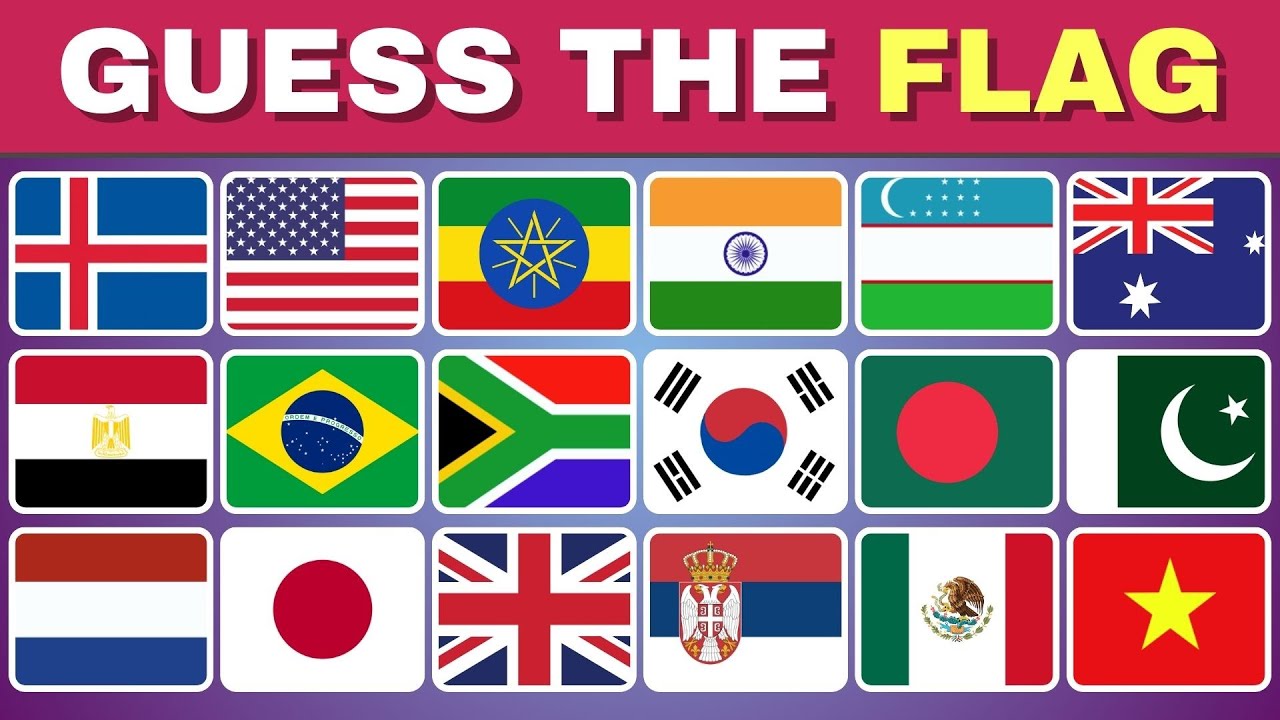 GUESS THE FLAG 🌍 | 100 Country Flags 🚩 | Easy to Hard | Flags Quiz