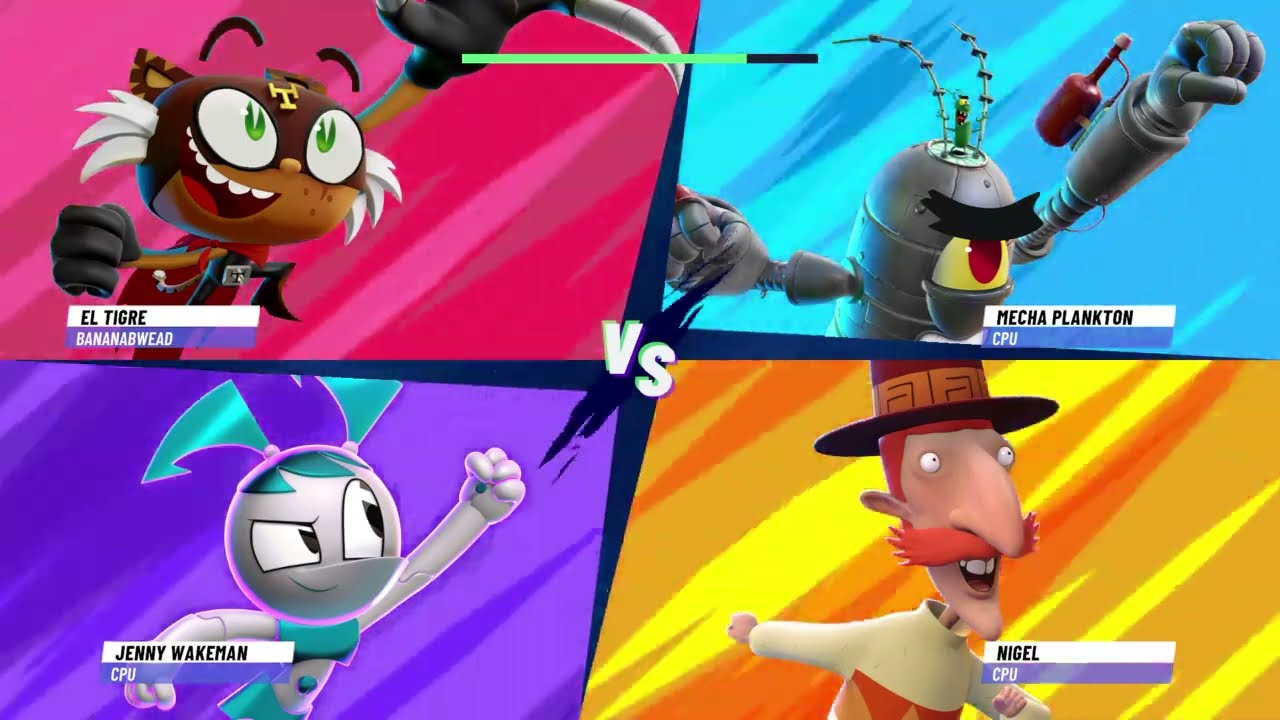 El Tigre Vs Jenny Wakeman Vs Mecha Plankton Vs Nigel|Nickelodeon All-Star Brawl 2