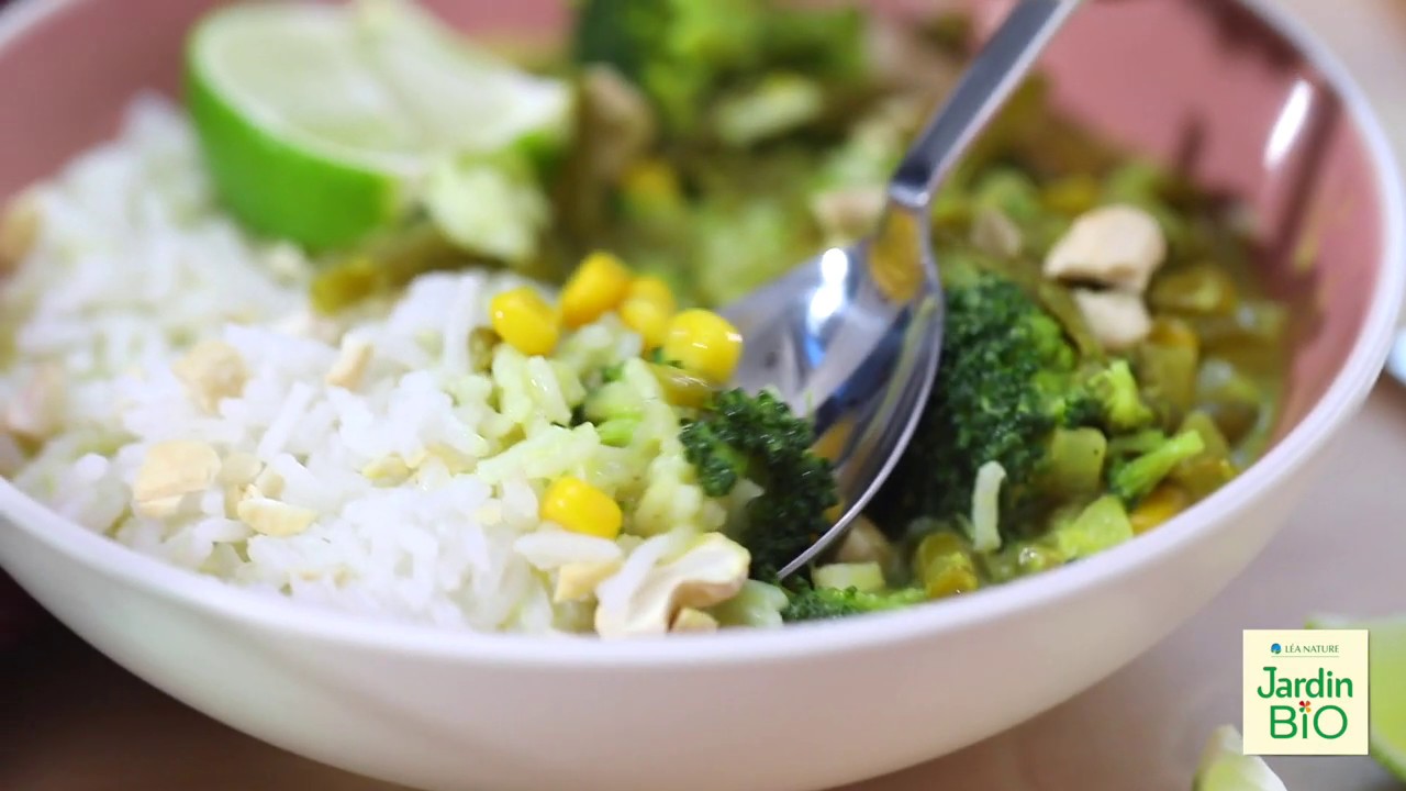 Recette de curry aux haricots verts et ma&iuml;s Jardin BiO