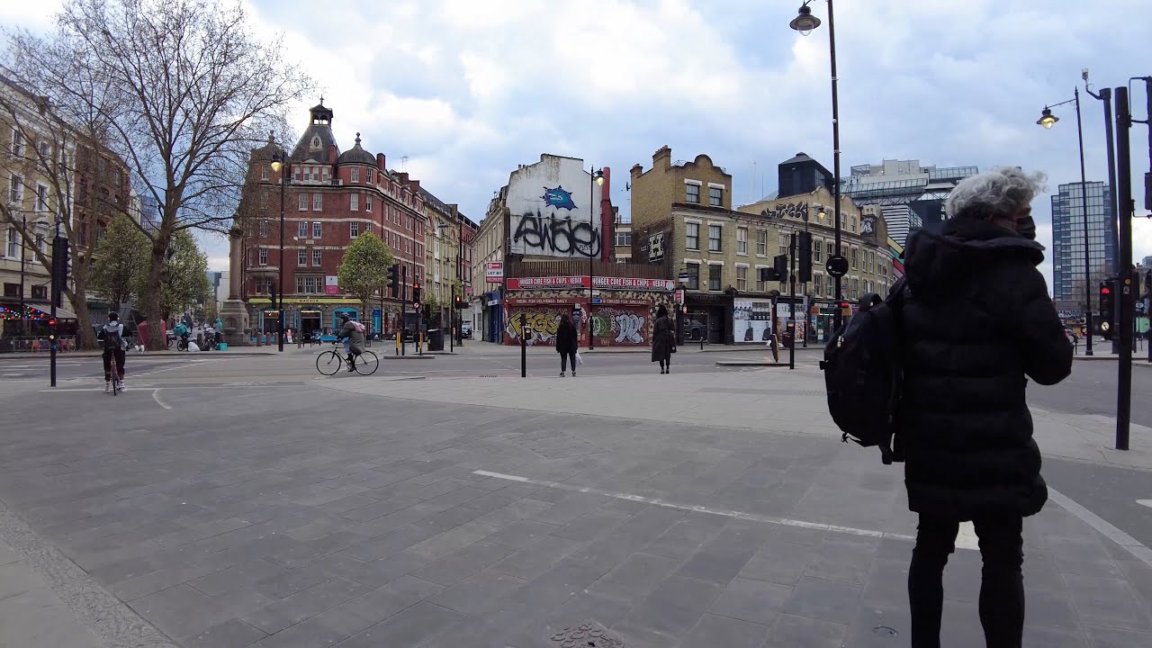 Walking around Shoreditch High Street, Old Street, Whitecross Street, London Walking Tour 4K