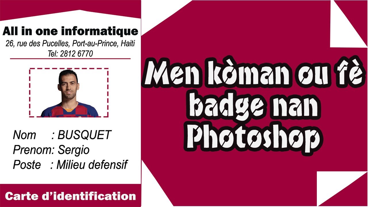 Men koman ou ka fe yon badge nan Photoshop