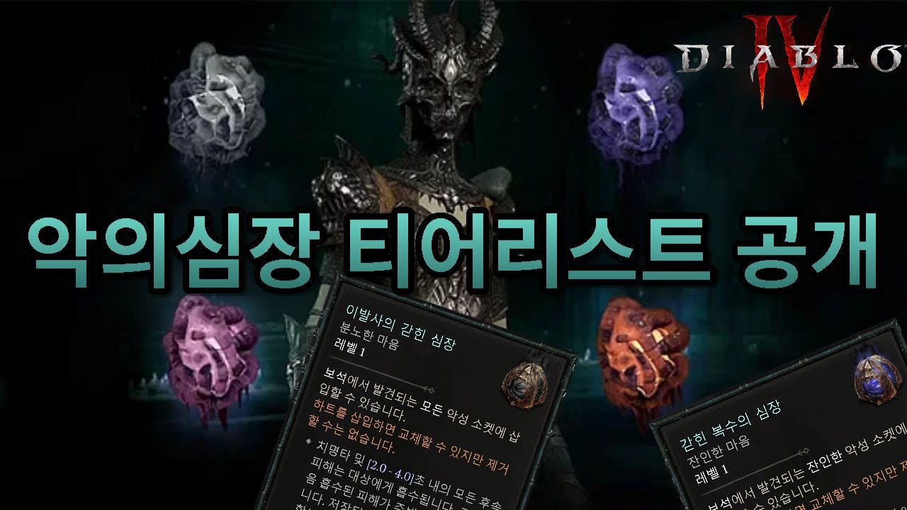 악의심장 티어리스트 공개! 디아블로4