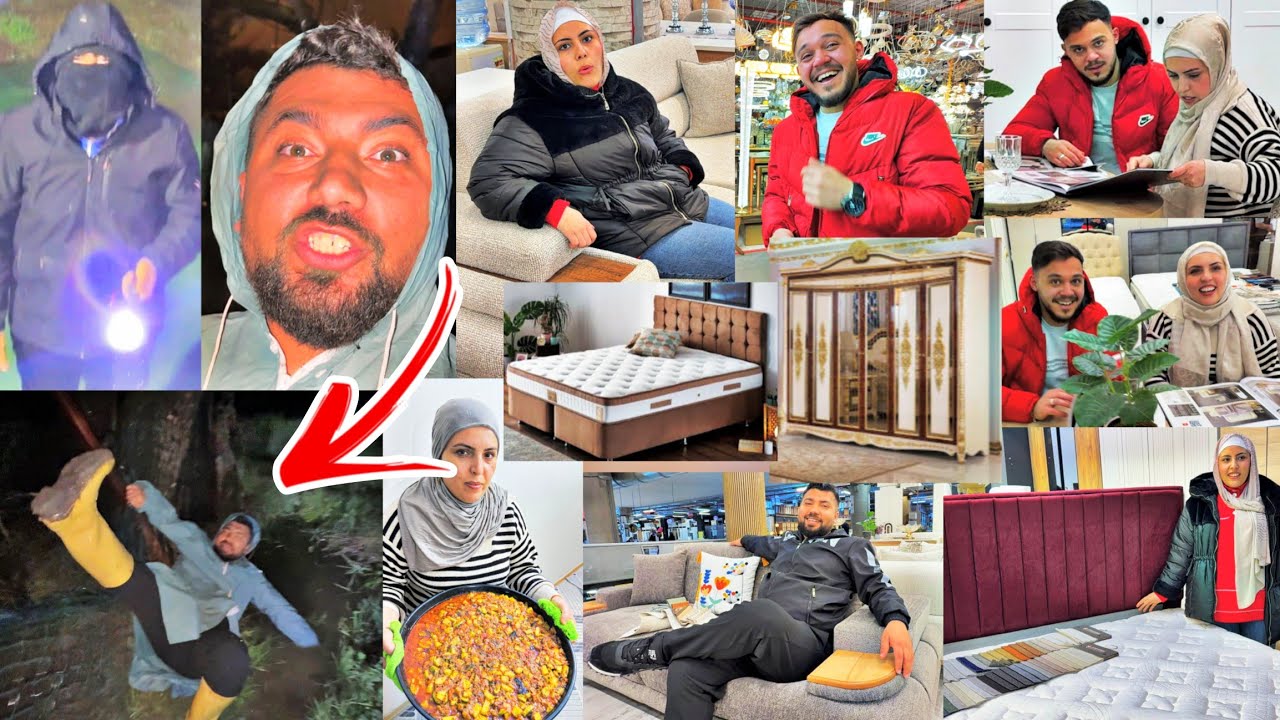 رحنا على أفخم محل كنبايات وغرف النوم//أخدنا طقم بجنن //عبدو وقع بمي النهر😭//طبخنا خضرة مشكلة