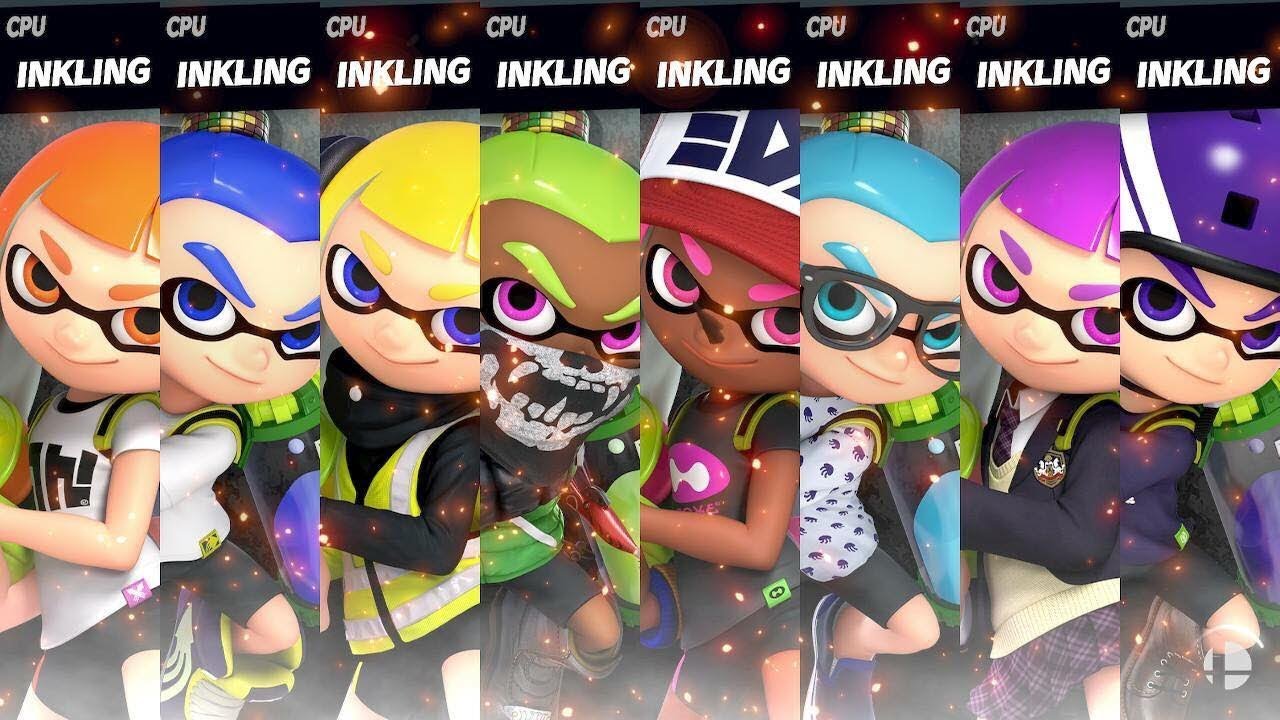 Super Smash Bros Ultimate  All Inkling Colors Gameplay