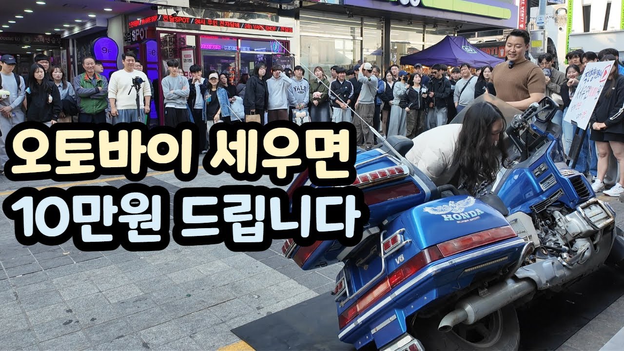 쓰러진 골드윙을 세우면 10만원을 드립니다. (400kg stand up goldwing)