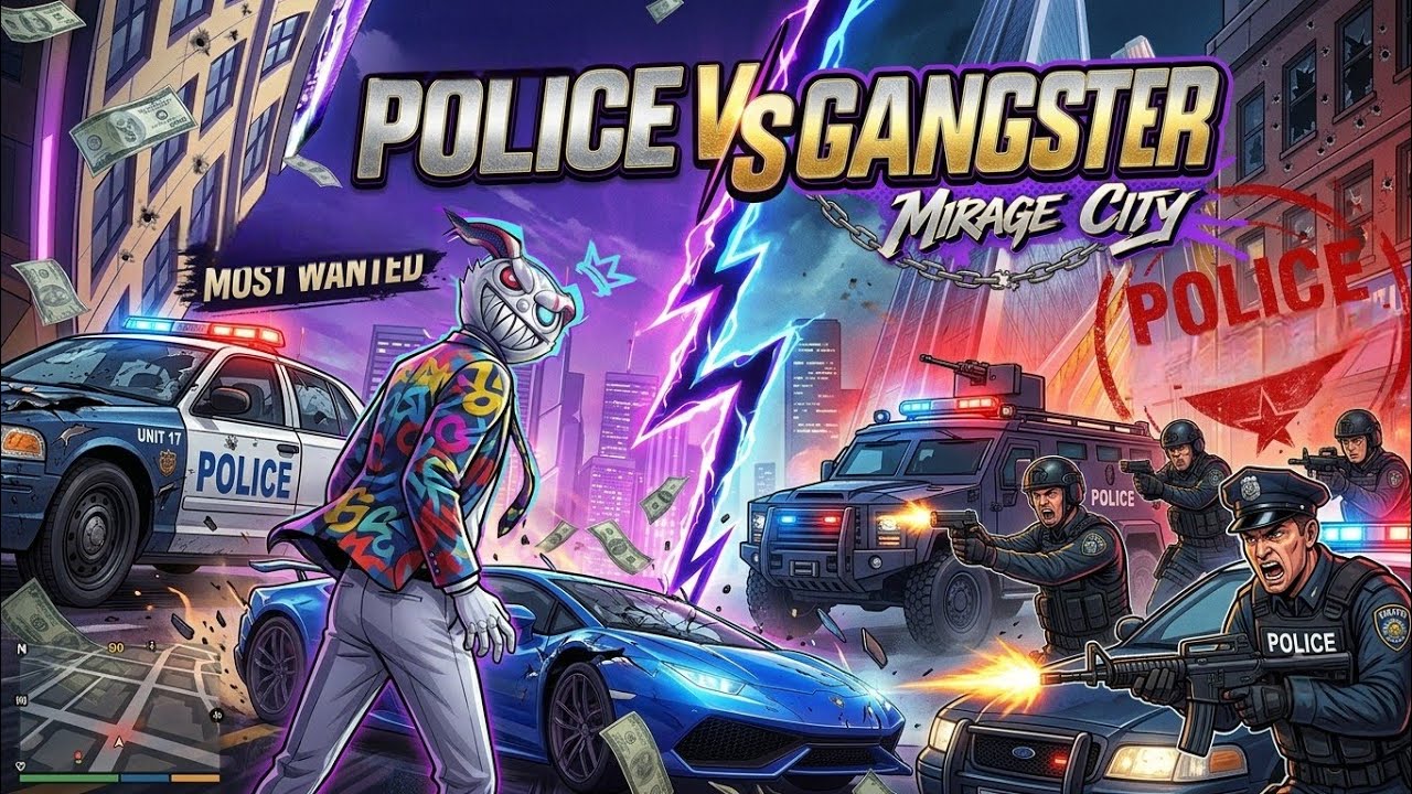 PURE COP CHAOS! 🚓💨 Escaping the Entire Mirage City Police Force #gangstercity #police #miragecity 