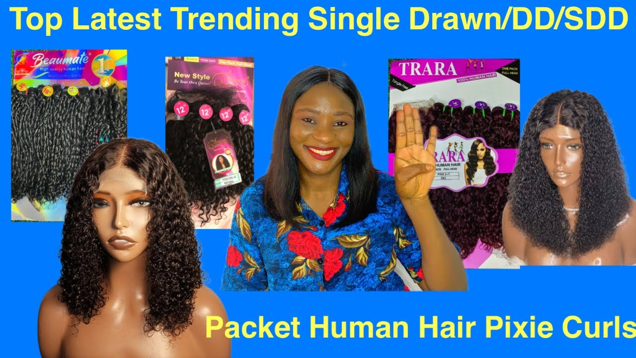 Top Trending/Latest Pixie Curls Packet Human Hairs In 2024|Packet Single Drawn/Double Drawn/SDD
