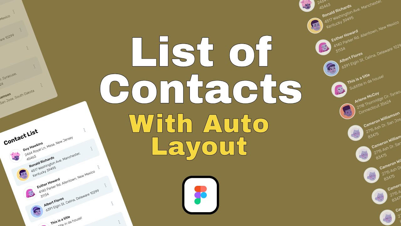 Contact List made Auto Layout - Figma Crash Course