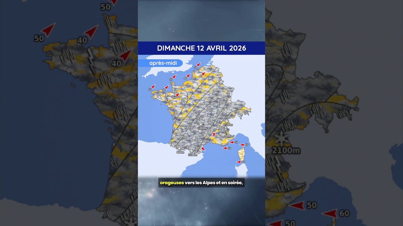 M&eacute;t&eacute;o du Dimanche 12 au Mardi 14 Avril 2026