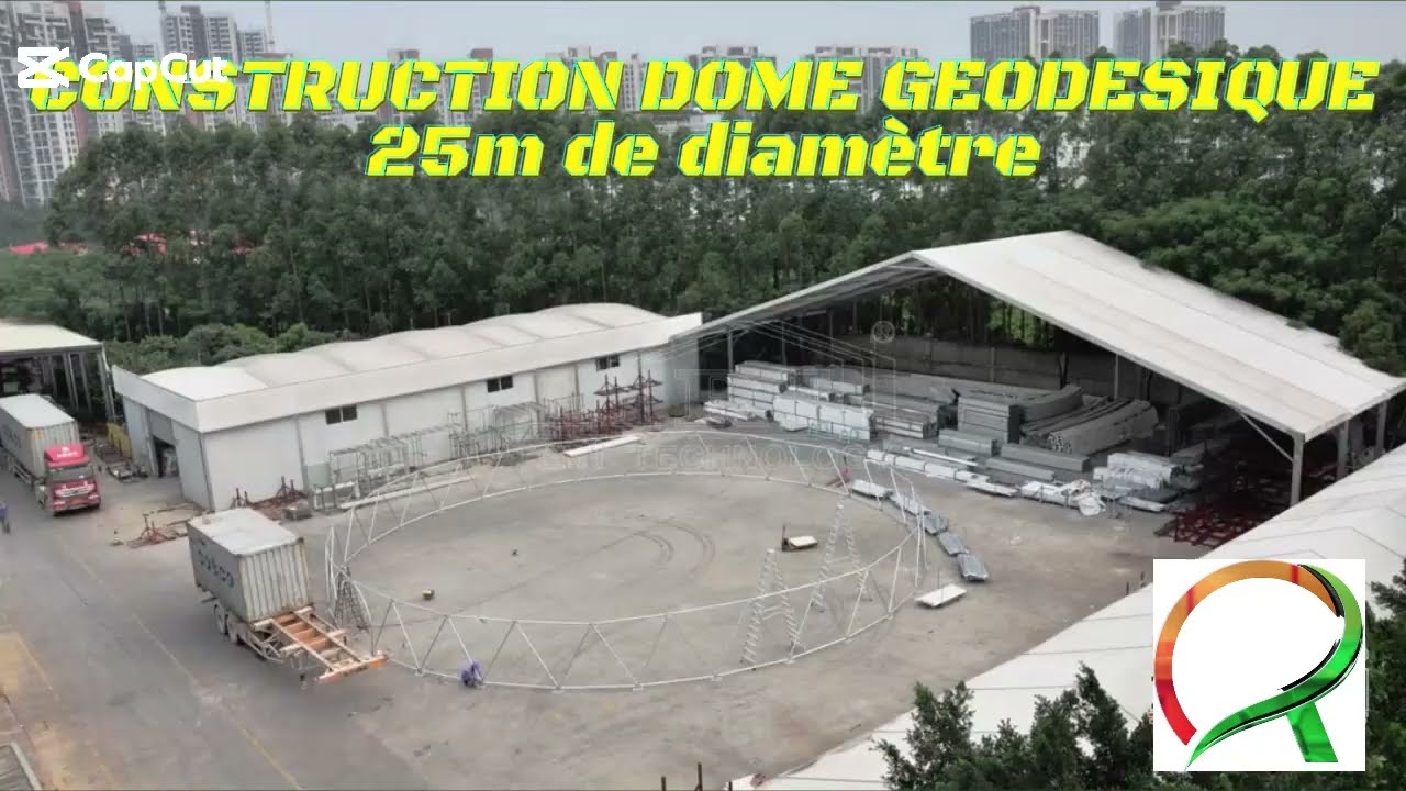 CONSTRUCTION DOME GEODESIQUE GÉANT de 25m de diamètre : Timelapse