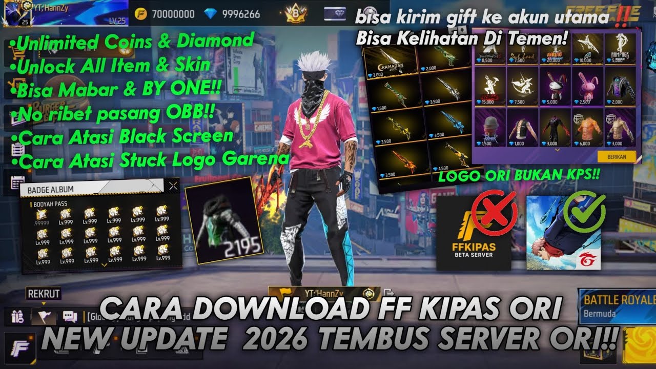 CARA DOWNLOAD FF KIPAS ORI DI ANDROID TERBARU 2026🔥 CARA LOGIN FF KIPAS DI ANDROID 100% WORK NO ROOT
