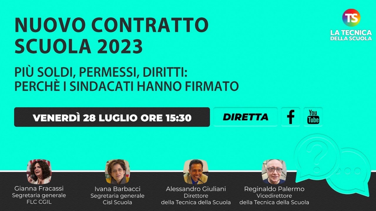 Nuovo contratto scuola 2023, più soldi, permessi, diritti: perchè i sindacati hanno firmato