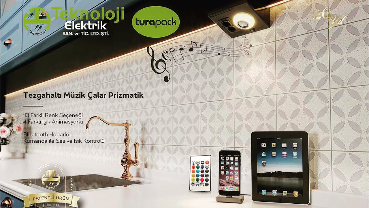 Teknoloji ELEKTRİK Tezgah Dolap Altı Müzik Çalar Prizmatik VENÜS (KURULUM)