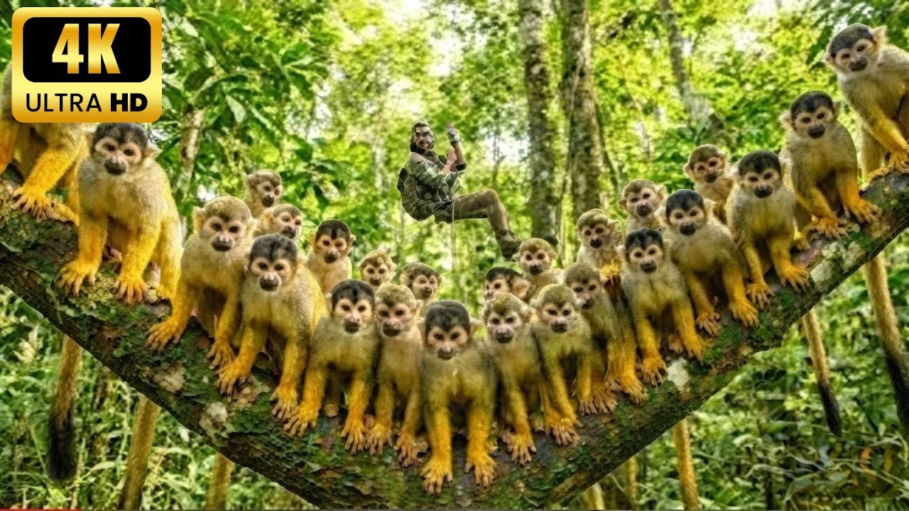 A Calm Walk in the Amazon: Squirrel Monkeys, Harpy Eagles and Giant Kapok