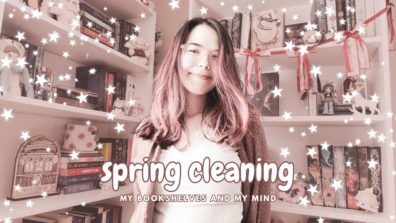 spring cleaning 🌼🧼 | bookshelves and mental de-cluttering