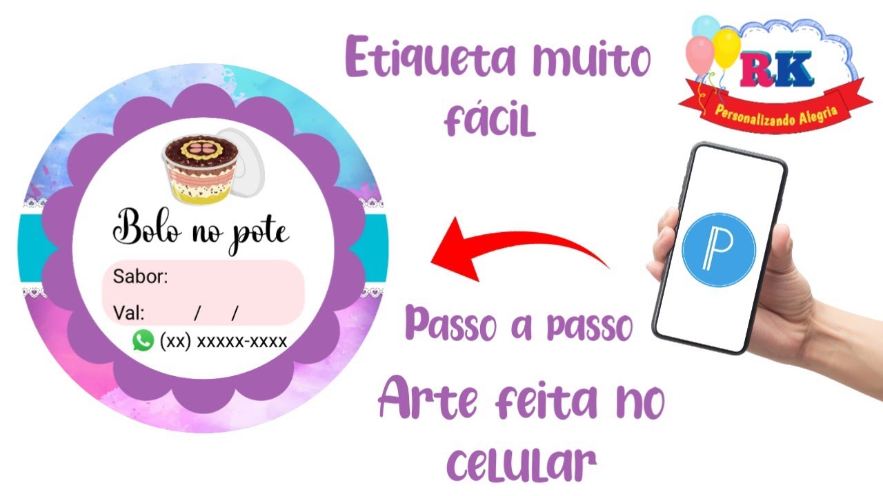 Como fazer etiquetas para bolo no pote pelo celular | Pixel lab