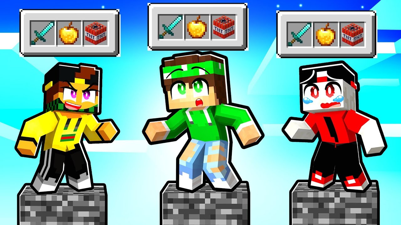 SOPRAVVIVI CON LO STESSO INVENTARIO su UN PILASTRO DI BEDROCK su MINECRAFT!