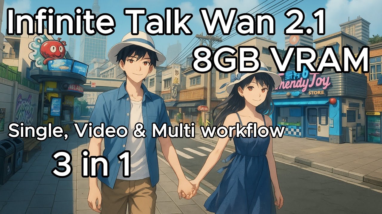 InfiniteTalk + WAN 2.1 Full Setup Tutorial (Single, Video & Multi workflow) in ComfyUI |  8GB VRAM