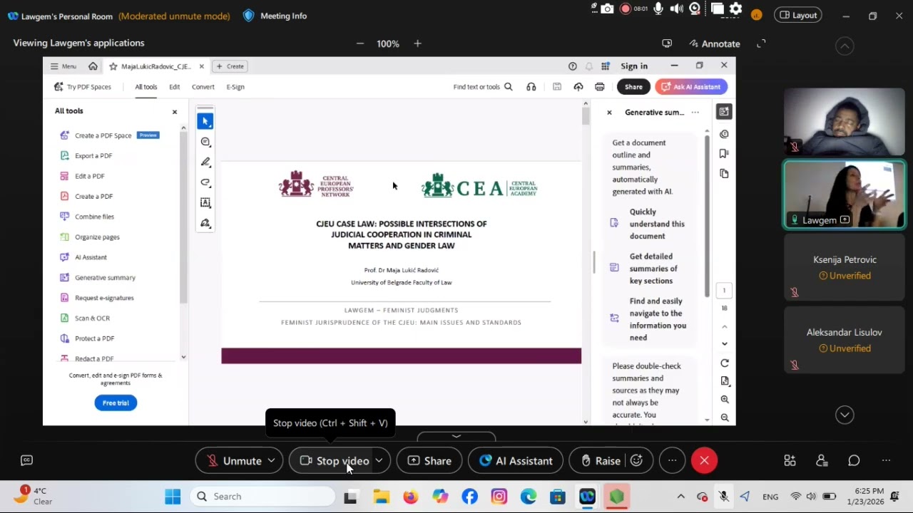 31st Class of Master of Laws (LLM) in Law and Gender, Faculty of Law, University of Belgrade, Serbia