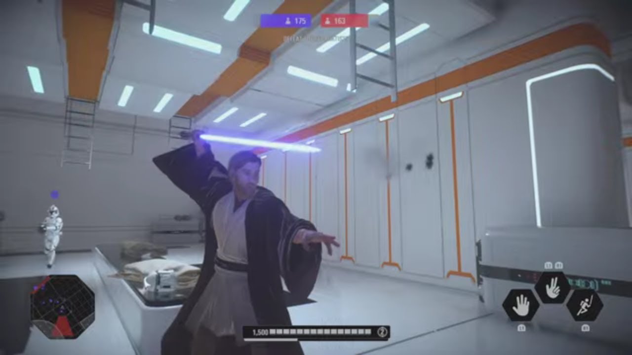 Star Wars Battlefront II Obi-Wan Kenobi Jedi Robes Team Battle Custom HUD On Kamino