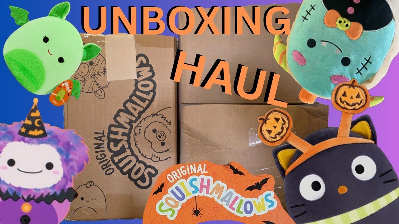 Unboxing Huge New Halloween Squishmallow Haul Bat Bigfoot  Sanrio Chococat and More Part 2