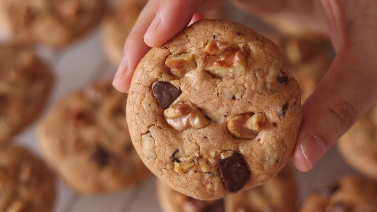【バター・小麦粉不使用！】サクサクッ♡オイルで簡単米粉のチョコチャンククッキーの作り方/Chocolate Chip Cookies recipe