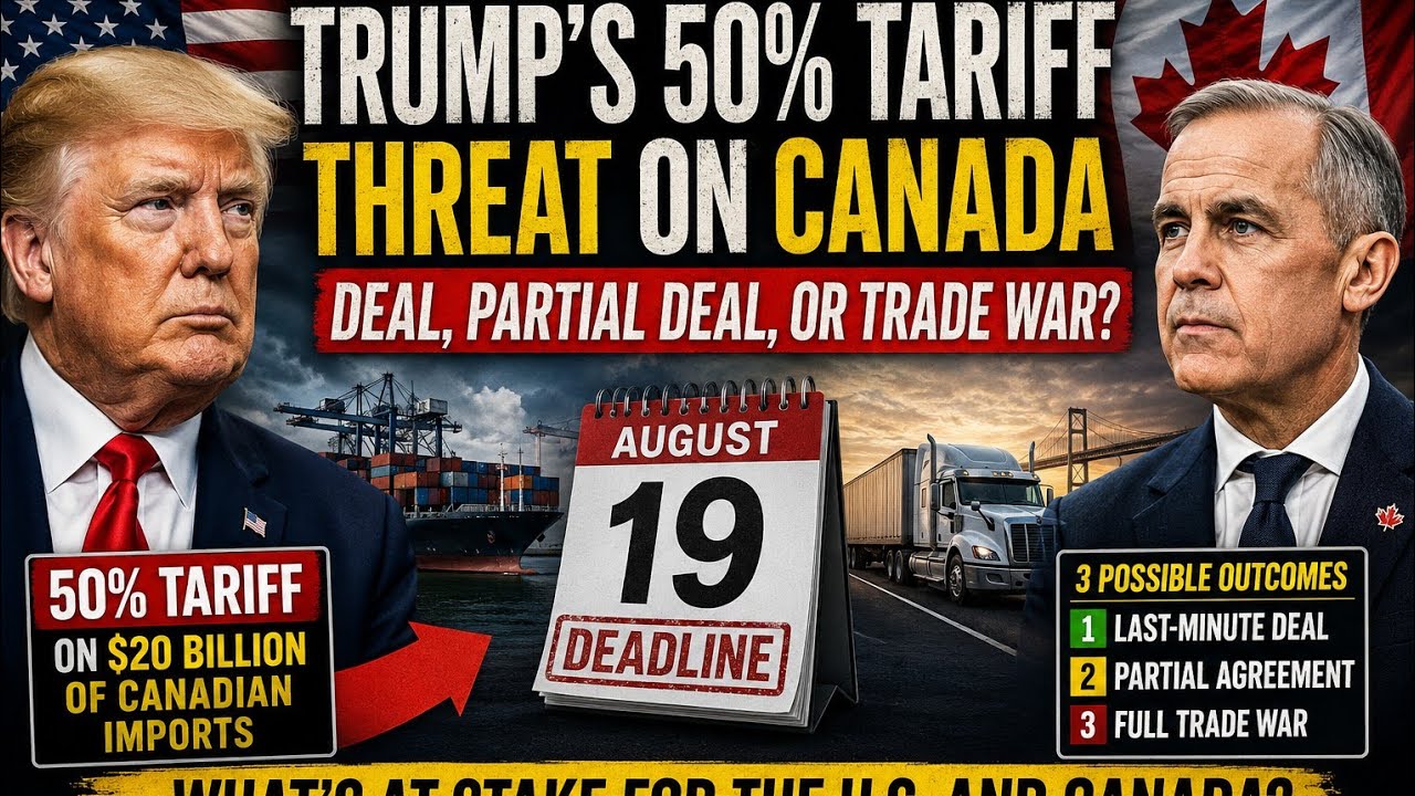 US-CANADA-- Trump&rsquo;s 50% Tariff Threat on Canada: August 19 Deadline &mdash; Deal or Trade War?