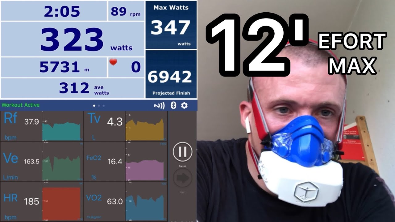 Re-Test 12' sur BikeErg avec Données Live (Puissance, VO2max, Watts, FC)