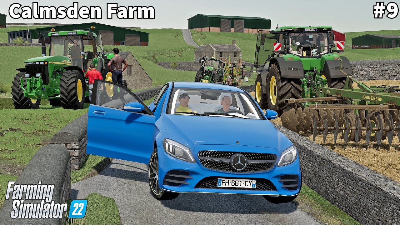 Placing Calves & Feeding Cows, Windrowing & Baling Hay Bales │Calmsden│FS 22│Timelapse#9