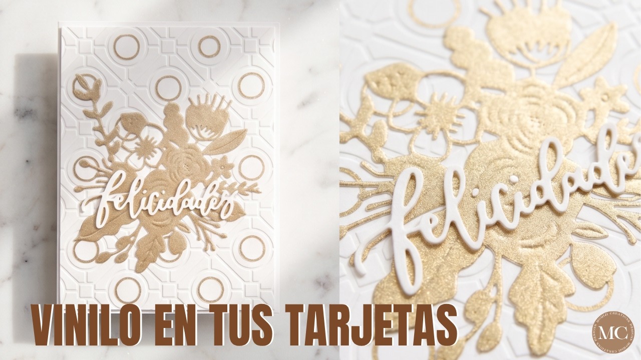 Cómo troquelar vinilo y usar una carpeta de embossing para hacer tarjetas | Cardmaking Elegante