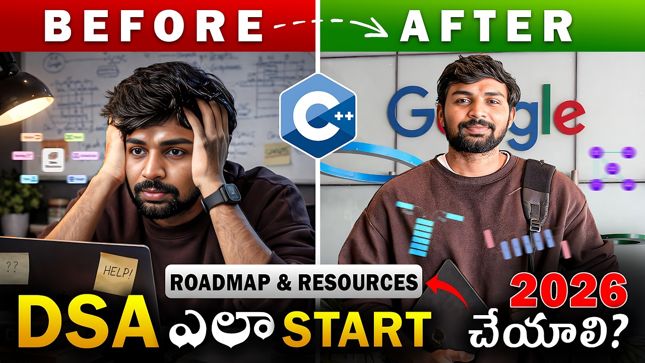 I Cracked Top Tech Companies with this DSA Roadmap 2026 🔥 Telugu