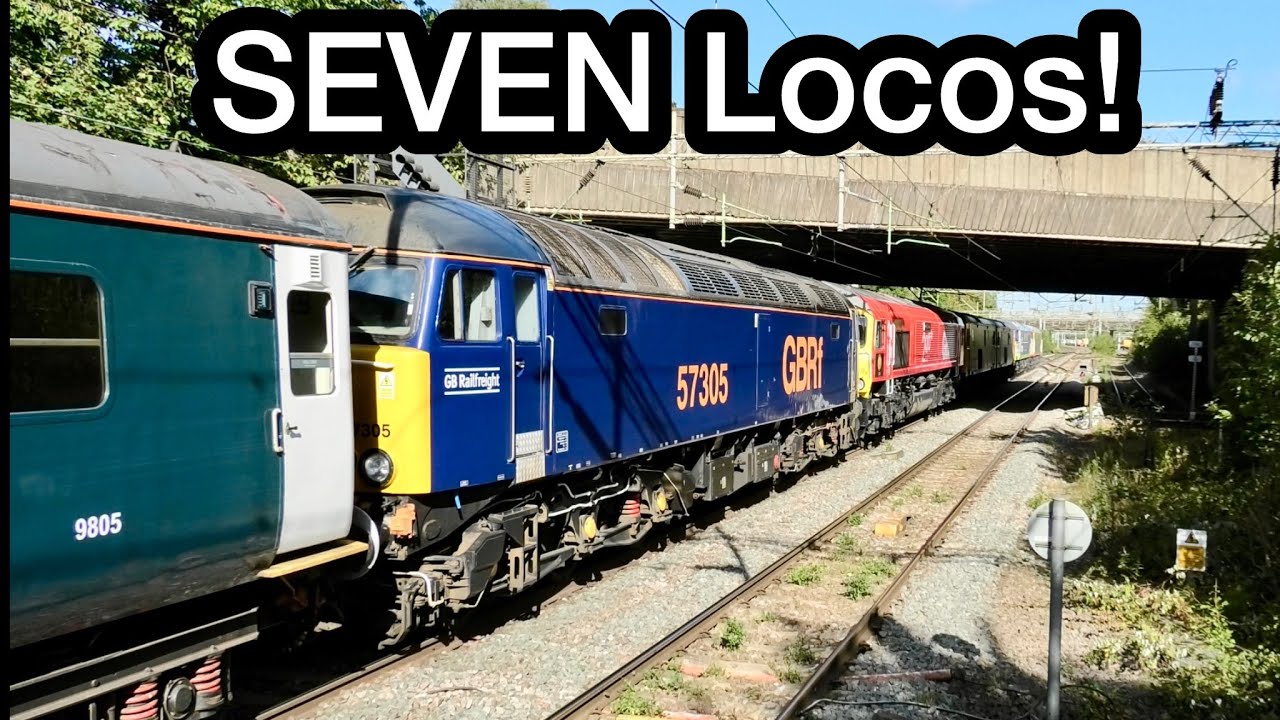 BOWLED a Beauty! 7 x Loco RAILTOUR with 5 x LOCOS off at Bescot Down Loop..!