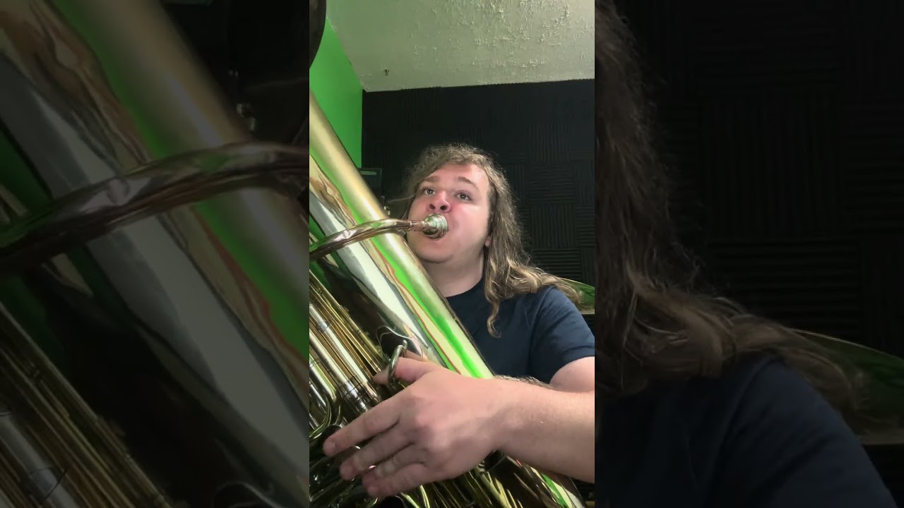 2024 08 12 Everly Playing “Stars and Stripes Forever” on Tuba at Home 🎺| Concerts and Performances
