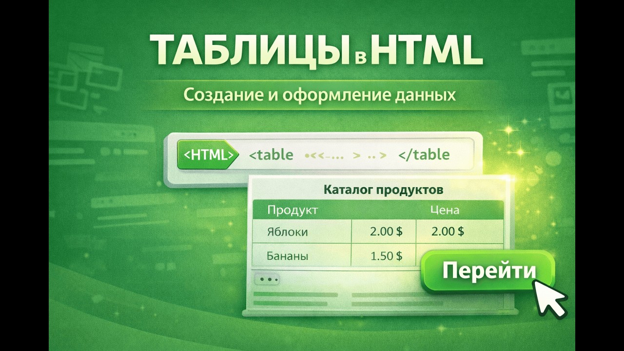 HTML таблицы создание и оформление данных