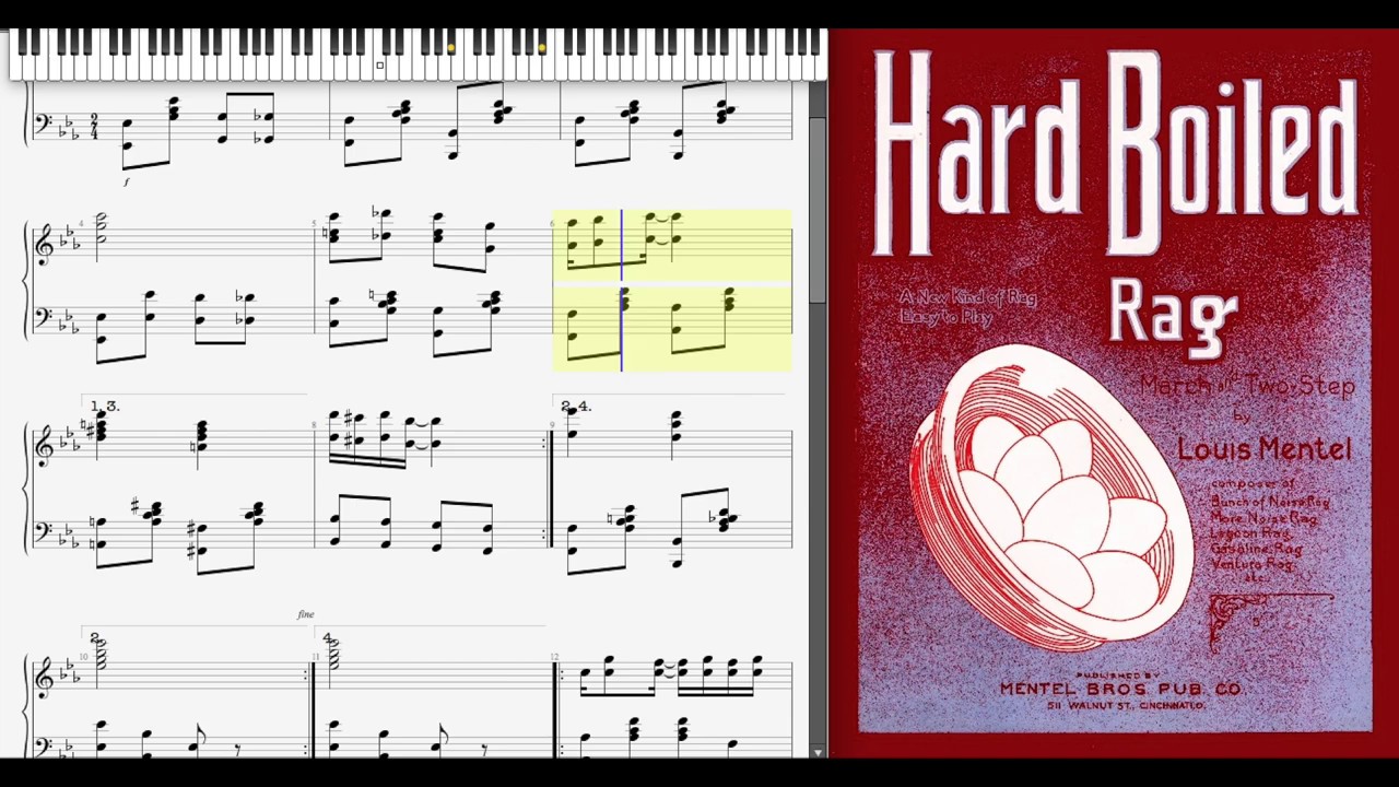 Hard Boiled Rag by Louis Mentel (1914, Ragtime piano)